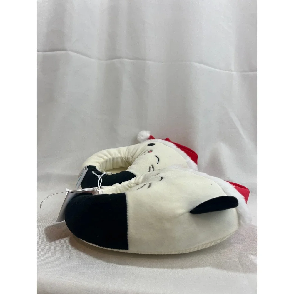 Squishmallows Santa Hat Cat Kids Slippers Off-White Christmas Size 13/1 NEW